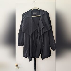 Express Black Draped Open-Front Blazer Jacket